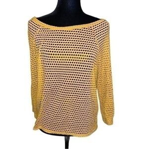 Unwritten Women's Yellow Mustard Sheer Cover Up Rave  Shirt Top Size S